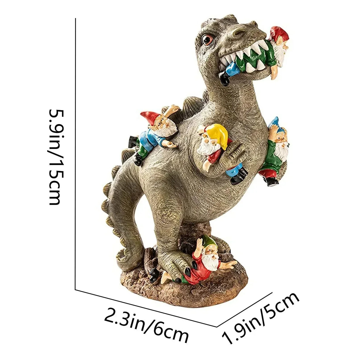 Vejrbestandig dinosaurfigur i kunstharpiks til haven