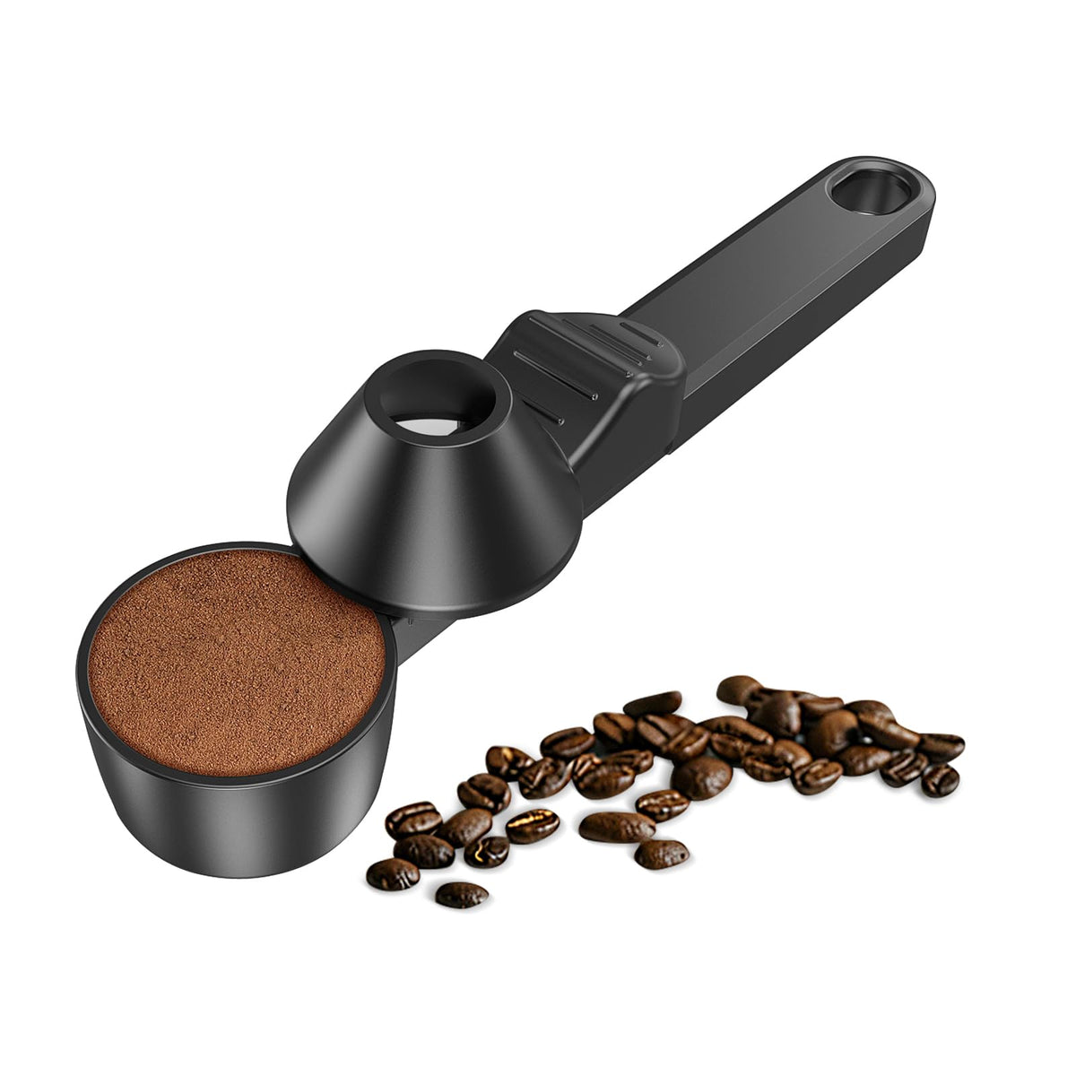 Måleskeer med forskydelig tragt til kaffe og pulver – 3 stk.