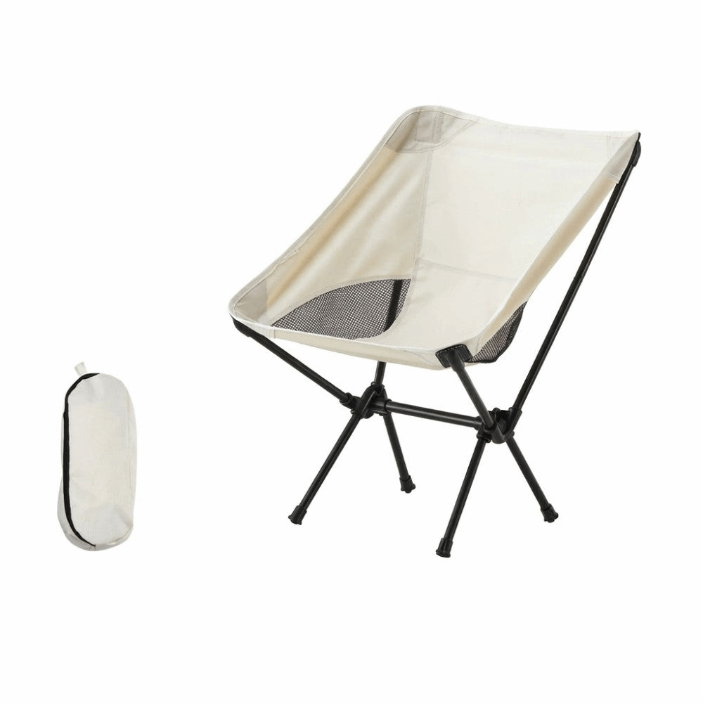 Sammenklappelig campingstol med bærevenligt format