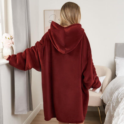 Oversized hoodie-tæppe med blødt sherpa-for – produktbillede 16