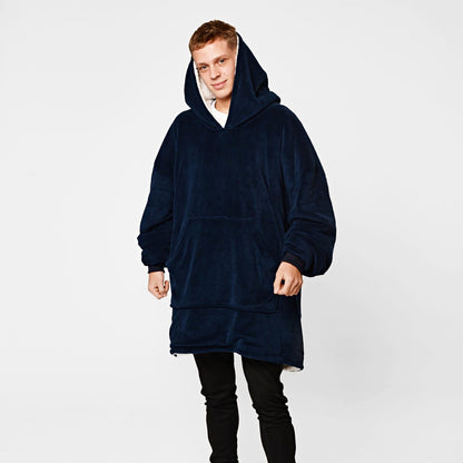 Oversized hoodie-tæppe med blødt sherpa-for – produktbillede 7