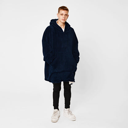 Oversized hoodie-tæppe med blødt sherpa-for – produktbillede 8
