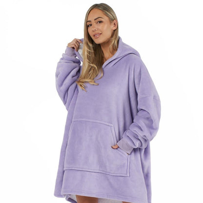 Oversized hoodie-tæppe med blødt sherpa-for – produktbillede 27