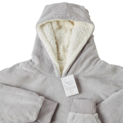 Oversized hoodie-tæppe med blødt sherpa-for – produktbillede 24