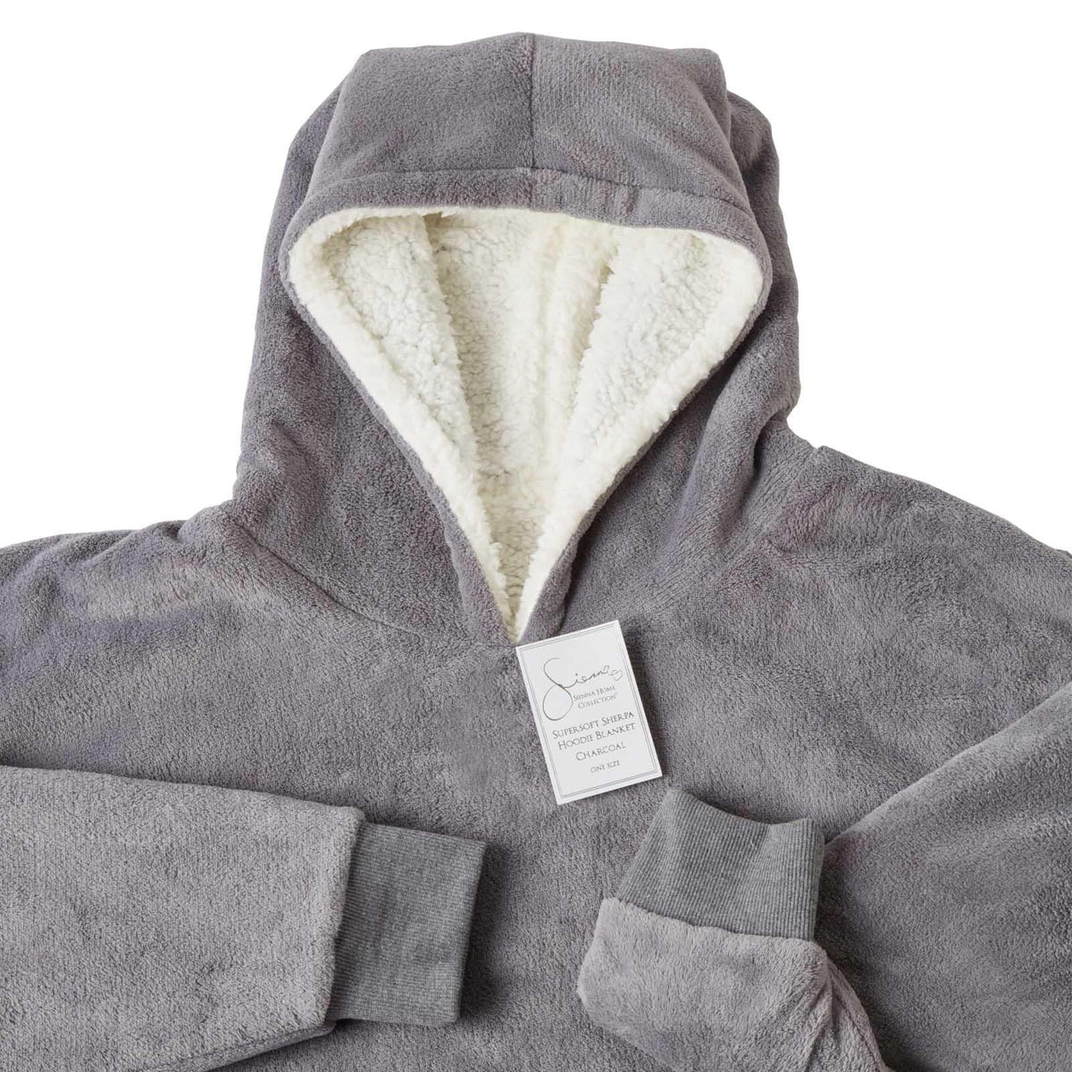 Oversized hoodie-tæppe med blødt sherpa-for – produktbillede 22