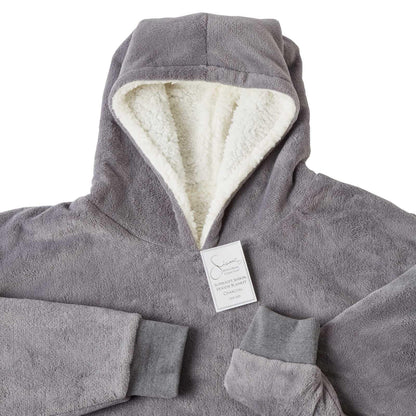 Oversized hoodie-tæppe med blødt sherpa-for – produktbillede 22