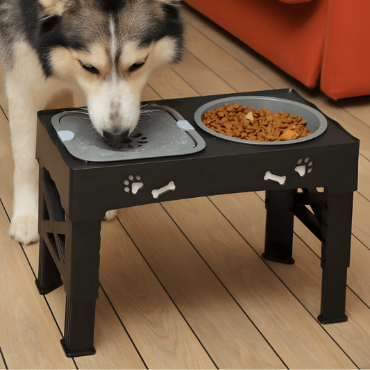 Justerbar Hundemadstation – Langsom Fodring & Spildfri Vandskål | DenBark