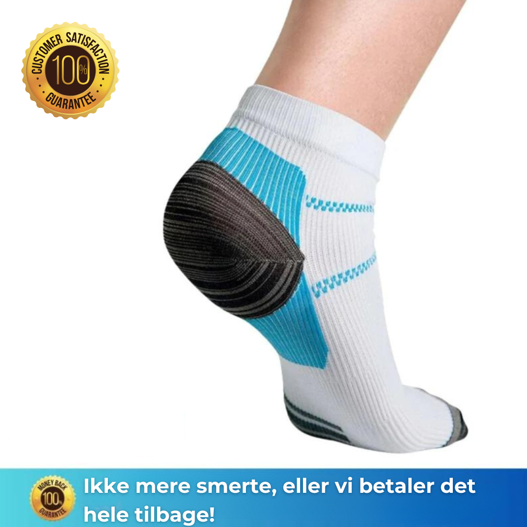 Ankelkompressionsstrømper med støtte til svangen
