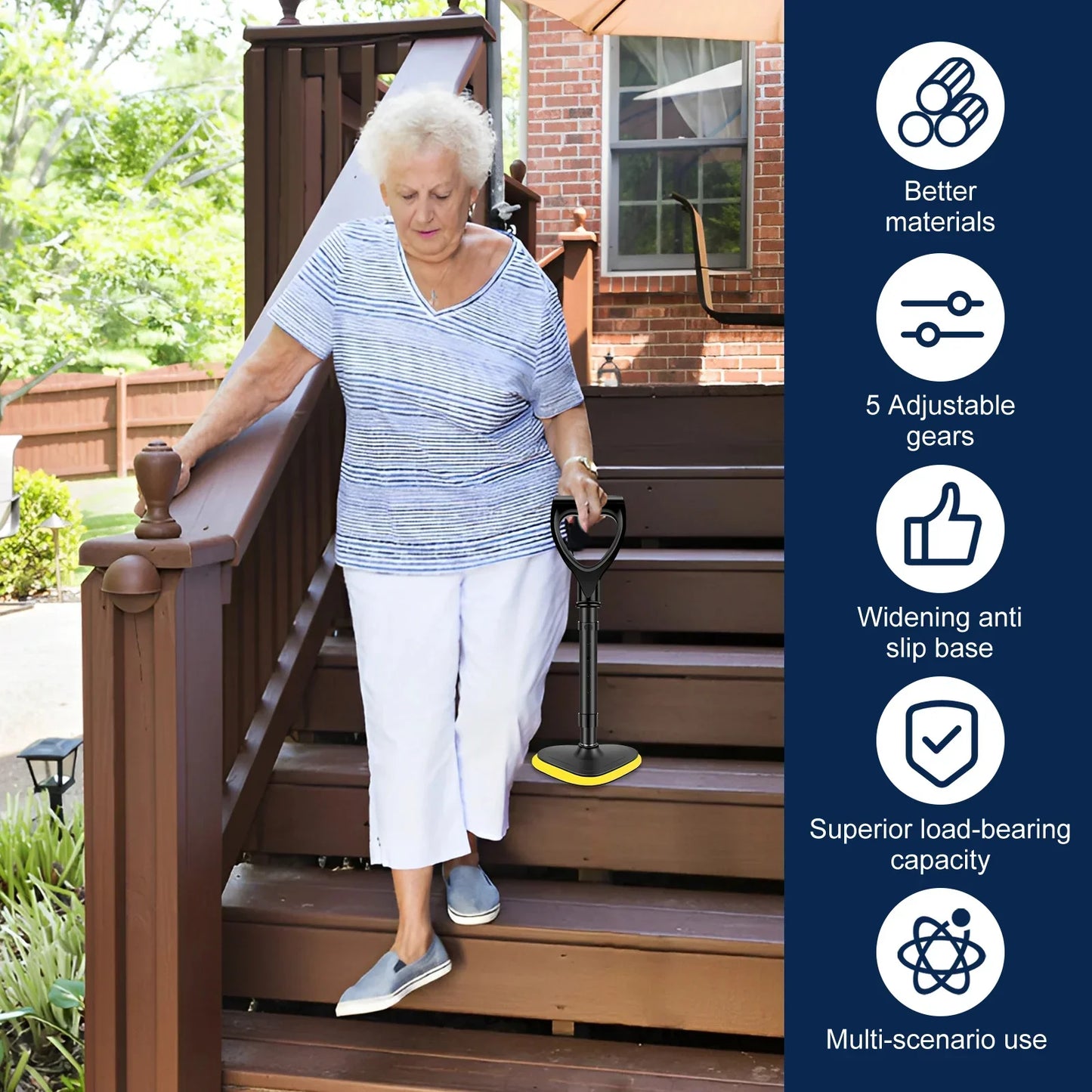 Justerbar ståhjælp – bærbart hjælpemiddel
