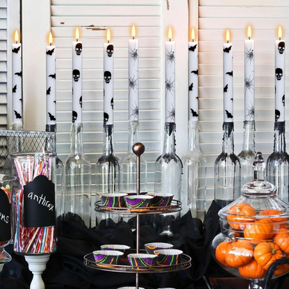 Halloween LED-lys uden flamme med fjernbetjening – 6 stk. – billede 3