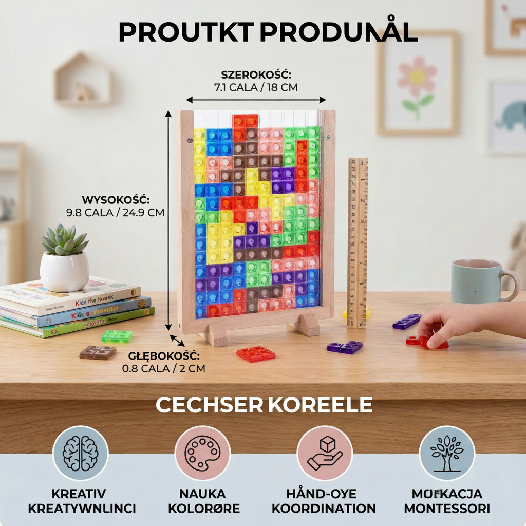 Farverige pusleklodser i træ til børn fra 2 år – produktbillede 5