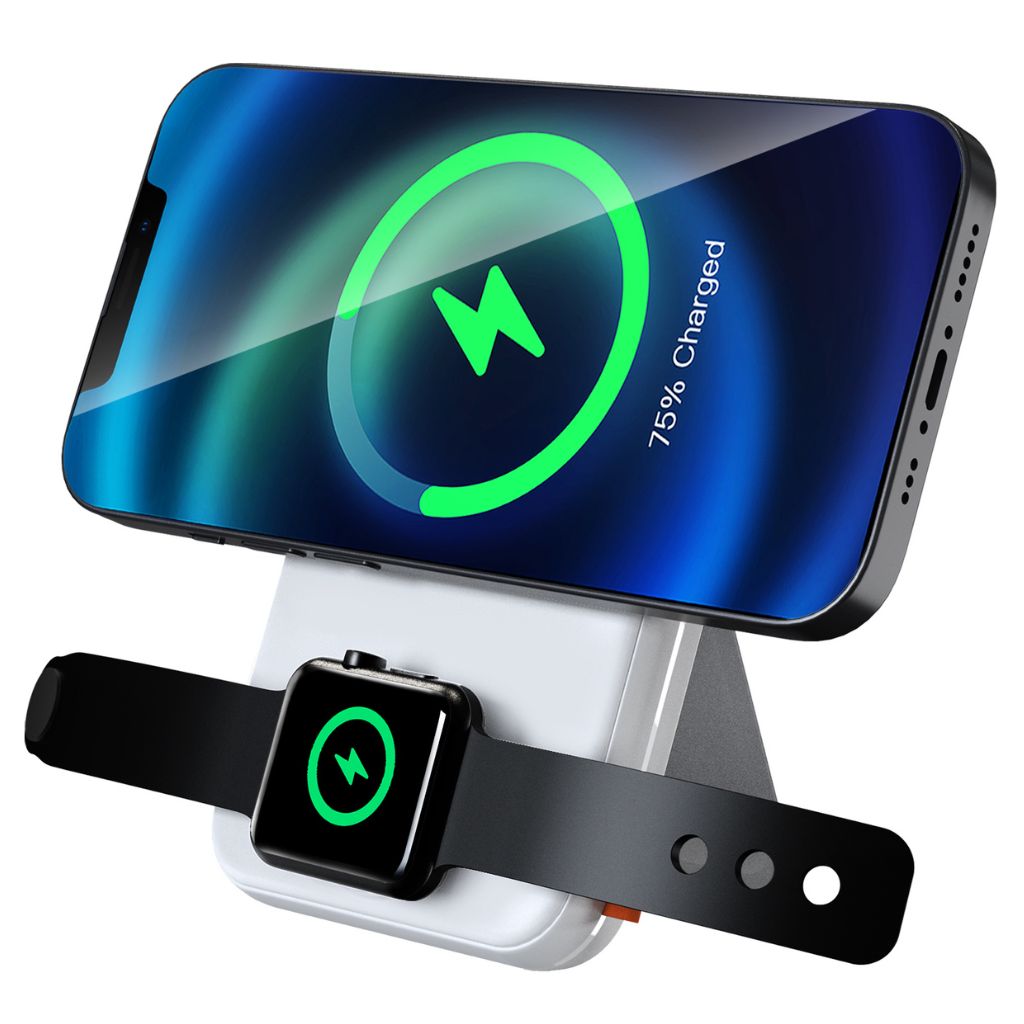 10.000 mAh powerbank med trådløs opladning og USB-C