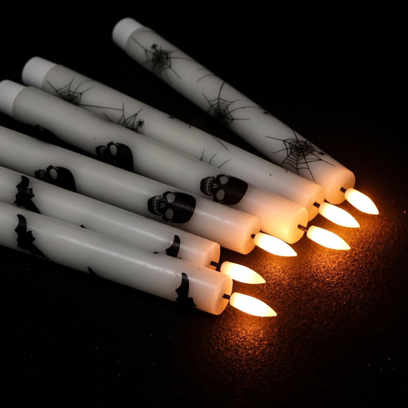 Halloween LED-lys uden flamme med fjernbetjening – 6 stk. – billede 2