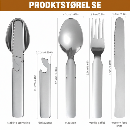 Foldbart 4-i-1 campingbestik i rustfrit stål – produktbillede 8