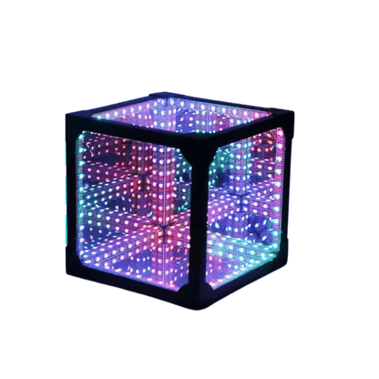 3D-lyskube med infinity-effekt, RGB LED og USB-strøm