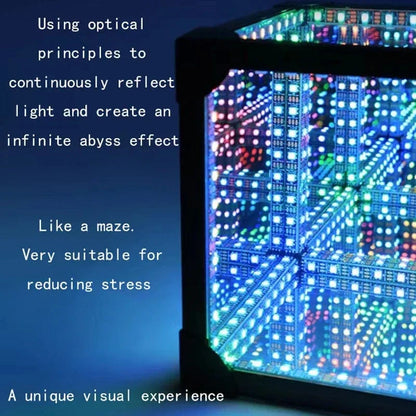 3D-lyskube med infinity-effekt, RGB LED og USB-strøm