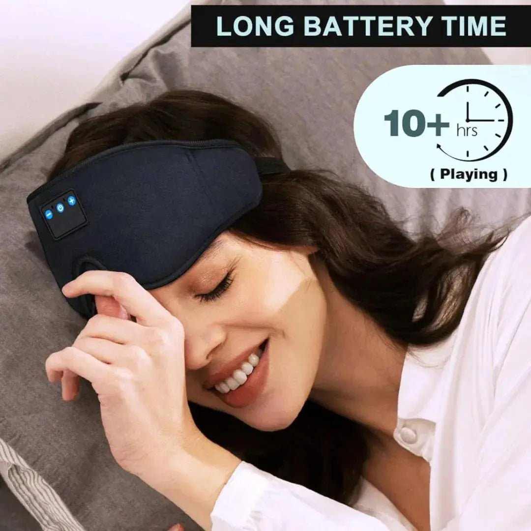 3D-sovemaske med trådløse hovedtelefoner og Bluetooth 5.4