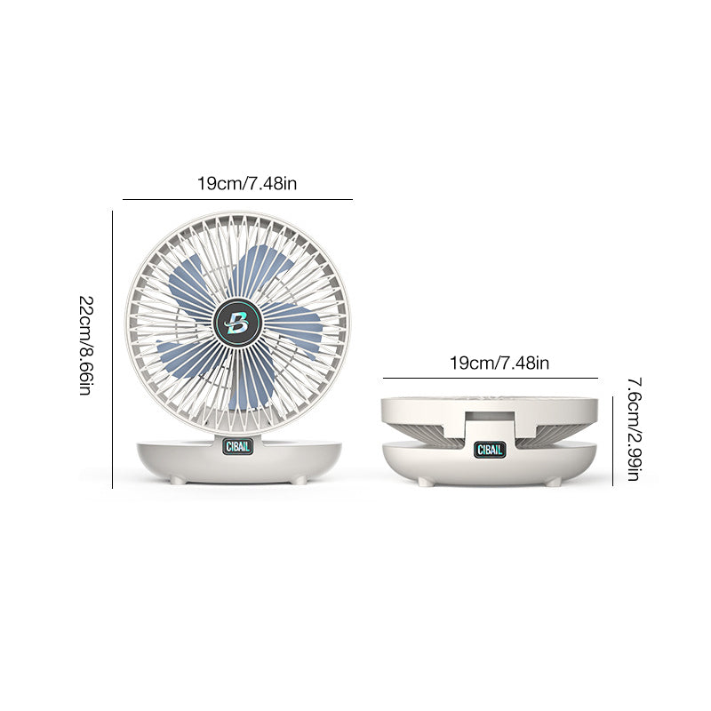 Kompakt justerbar ventilator til luftcirkulation