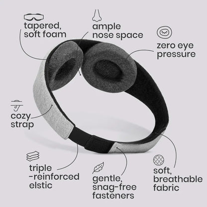 Formet 3D-sovemaske med justerbar rem