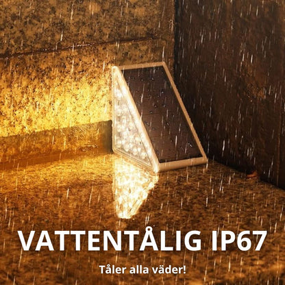 Solcelledrevet LED-trinlampe med bevægelsessensor