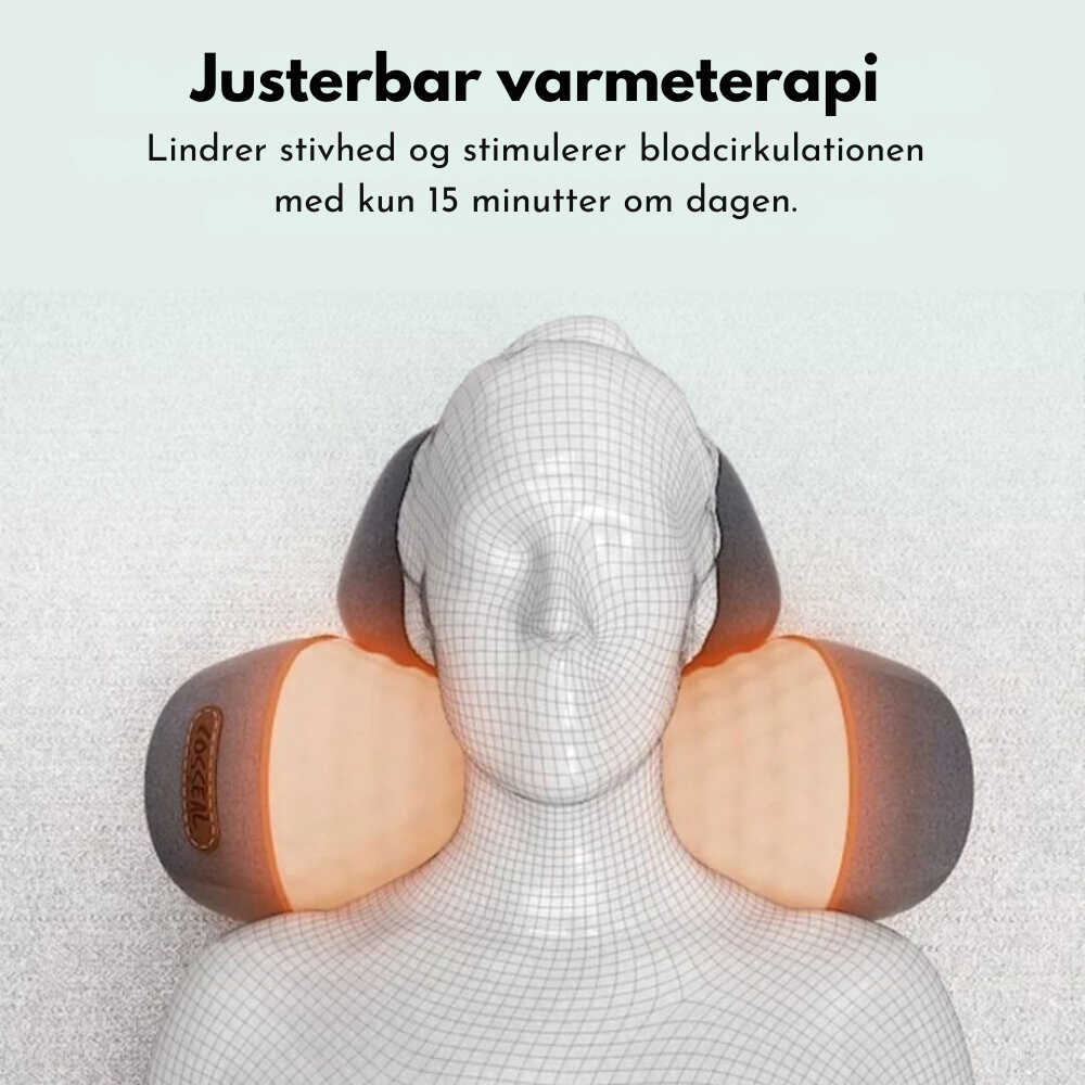 Ergonomisk nakkemassager med varmefunktion