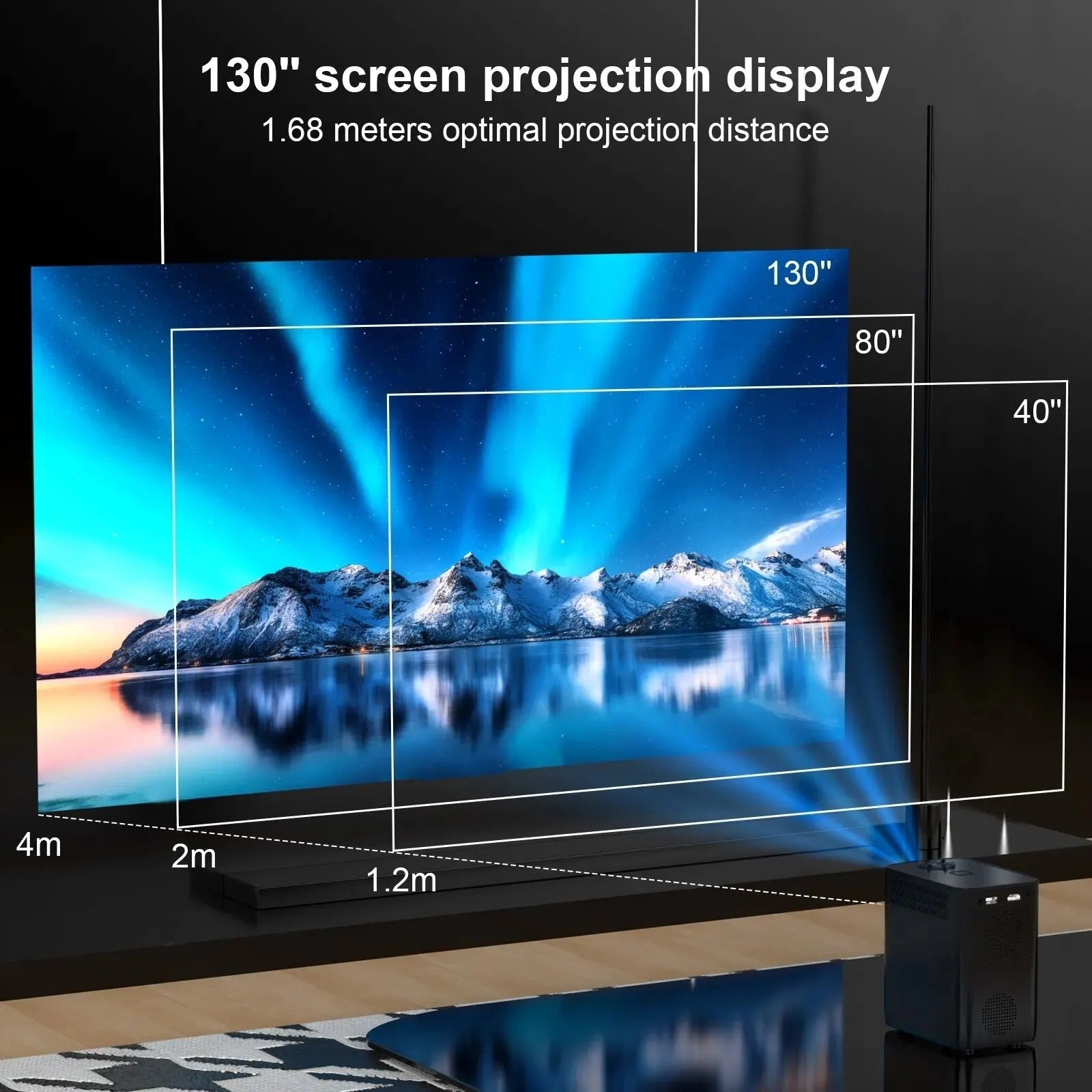 Smartprojektor med Android 10, WiFi og 4K-understøttelse
