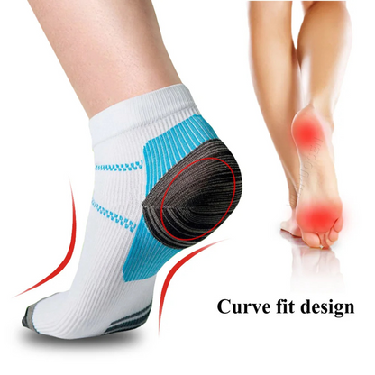 Ankelkompressionsstrømper med støtte til svangen