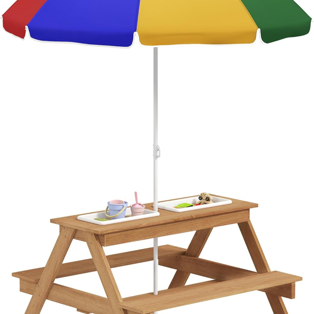 Udendørs picnicbord til børn med sand- og vandkasser – produktbillede 7