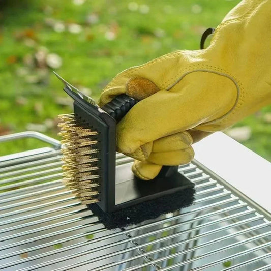 3-i-1 grillbørste med vinklet skaft