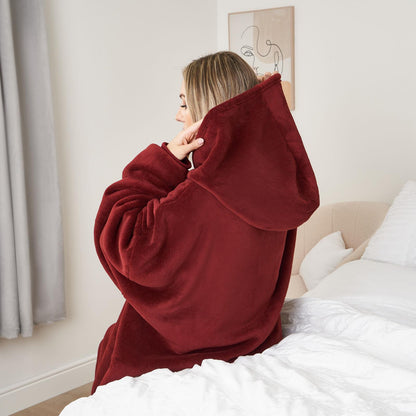 Oversized hoodie-tæppe med blødt sherpa-for – produktbillede 15