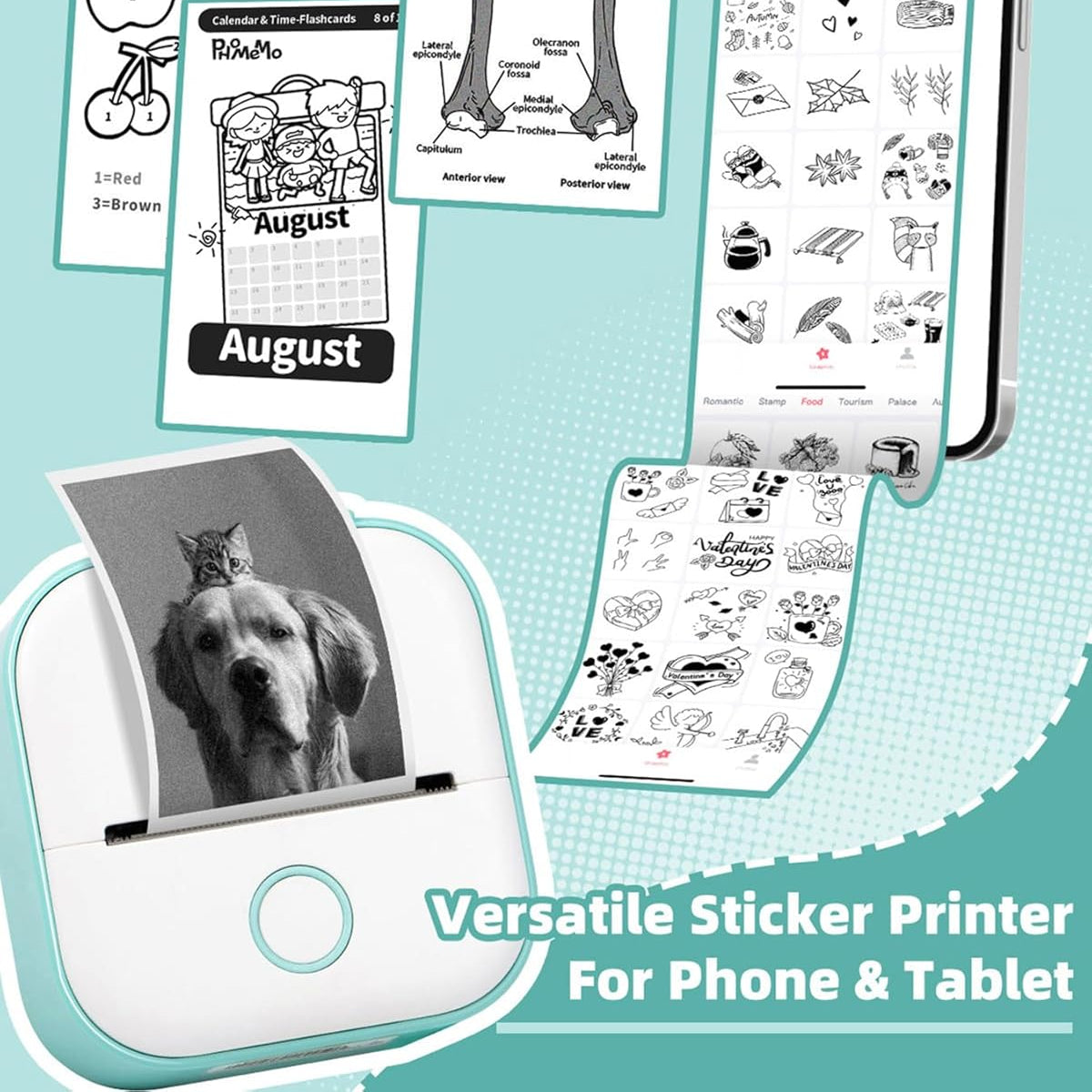 Mini Bluetooth-labelprinter uden blæk – produktbillede 9