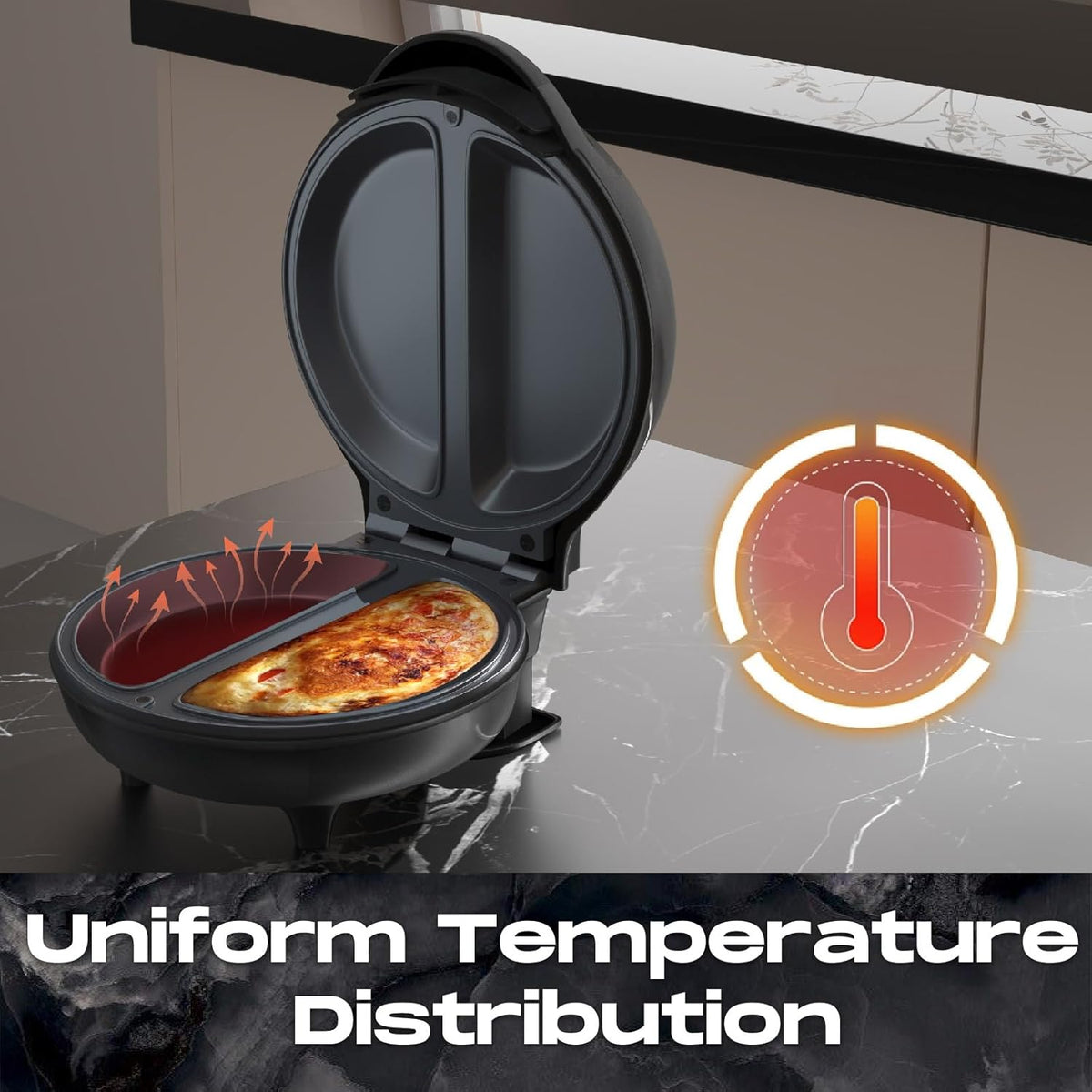 Dobbelt omeletmaskine med non-stick-plader – 750 W – produktbillede 11