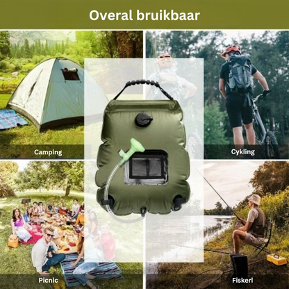 Solopvarmet campingbruser med 20 liters vandpose – produktbillede 5