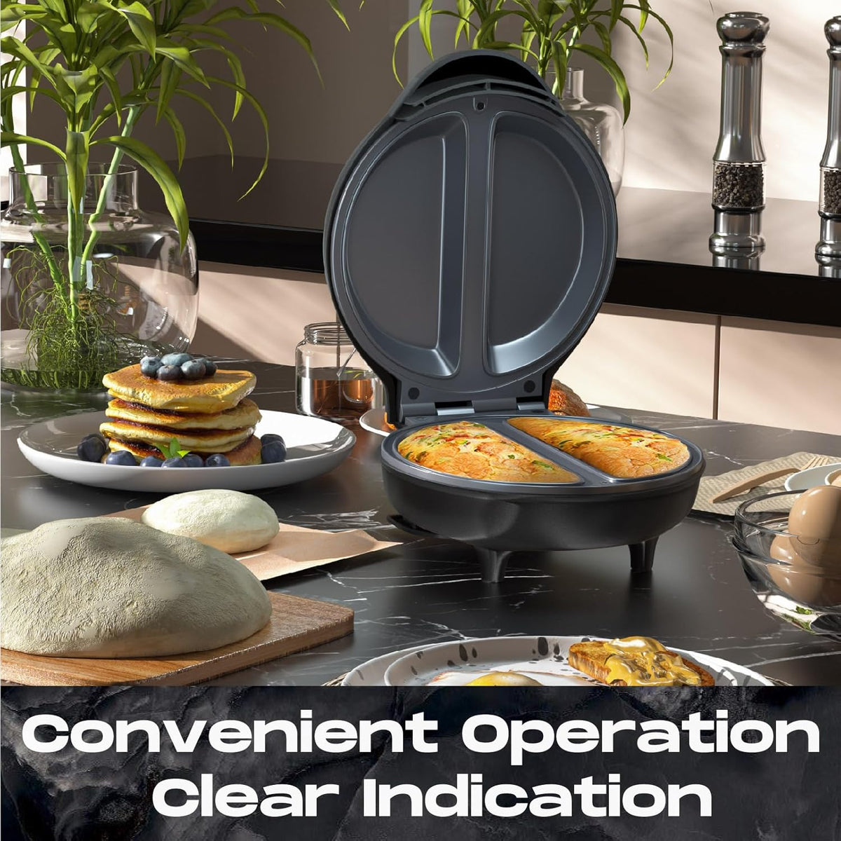 Dobbelt omeletmaskine med non-stick-plader – 750 W – produktbillede 13