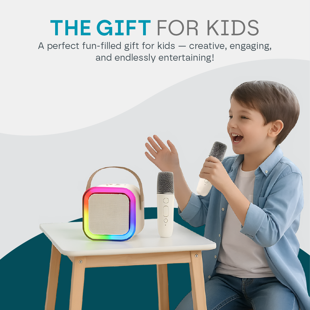 Mini karaokemaskine til børn med 2 trådløse mikrofoner – produktbillede 14
