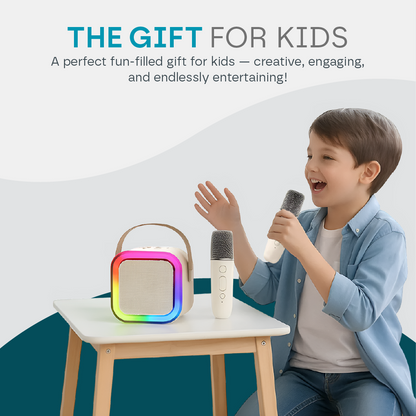 Mini karaokemaskine til børn med 2 trådløse mikrofoner – produktbillede 14