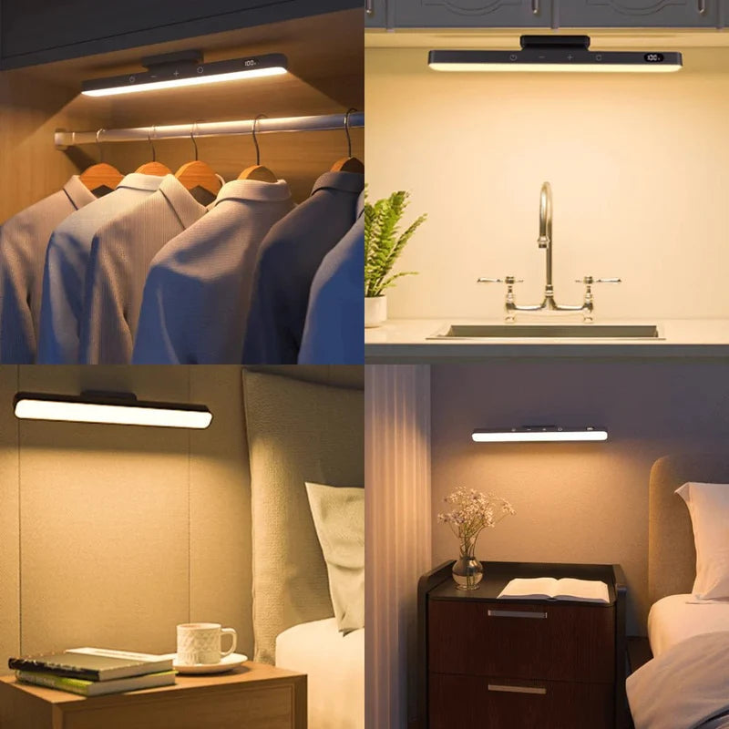 Genopladelig magnetisk LED-lyslist med touchbetjening – 30 cm