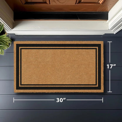 Dørmåtte i kokosfibre med skridhæmmende bund – 45 × 75 cm