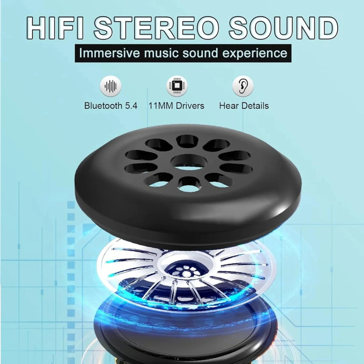 3D-sovemaske med trådløse hovedtelefoner og Bluetooth 5.4