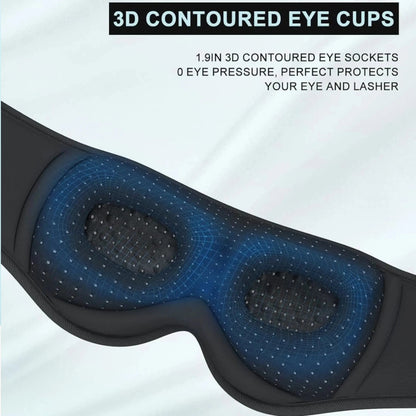 3D-sovemaske med trådløse hovedtelefoner og Bluetooth 5.4