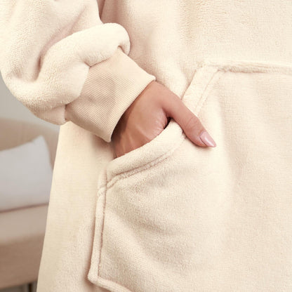 Oversized hoodie-tæppe med blødt sherpa-for – produktbillede 12