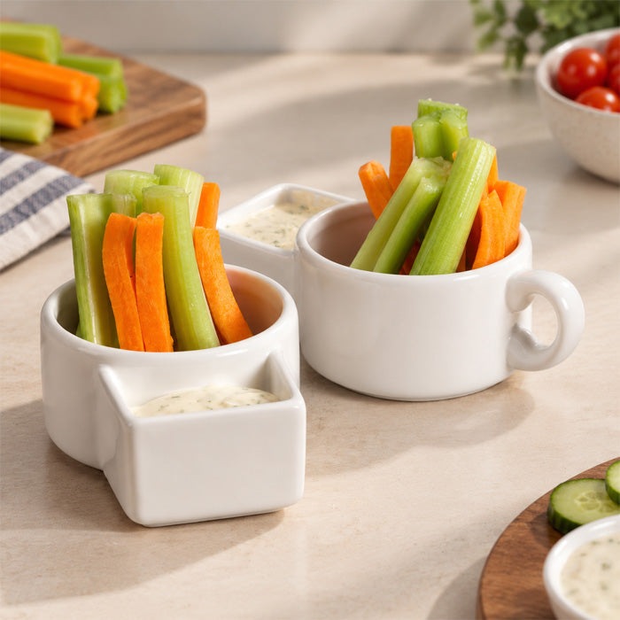 Hvidt keramikkrus med separat snackrum