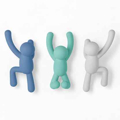 Dekorative vægkroge med figurmotiv – 3 stk.
