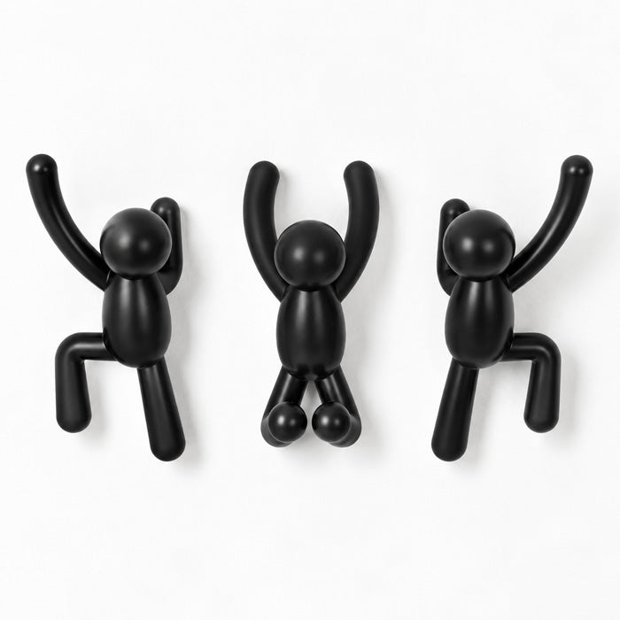 Dekorative vægkroge med figurmotiv – 3 stk.