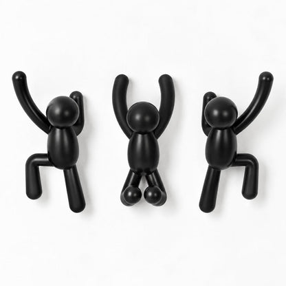 Dekorative vægkroge med figurmotiv – 3 stk.