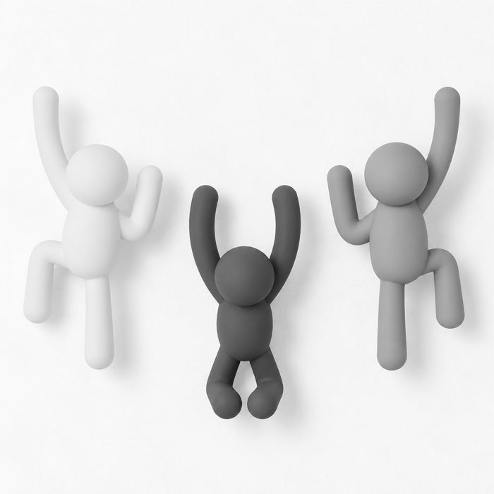 Dekorative vægkroge med figurmotiv – 3 stk.