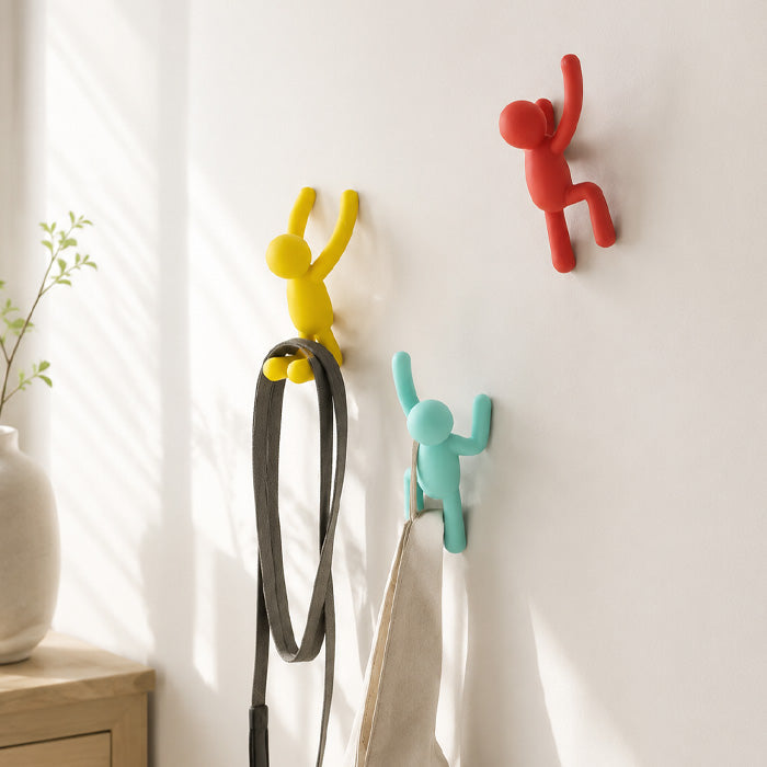Dekorative vægkroge med figurmotiv – 3 stk.