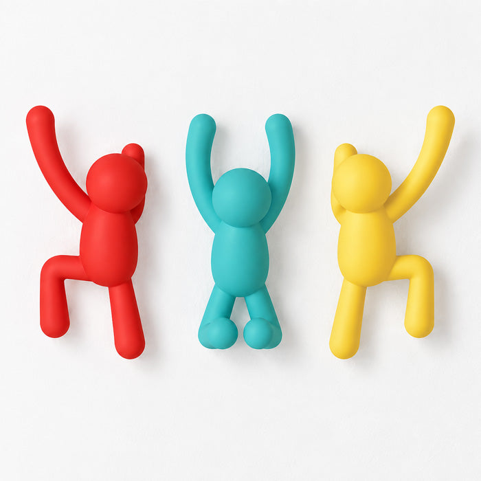 Dekorative vægkroge med figurmotiv – 3 stk.