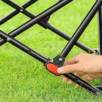 Foldbar campingstol med fodstøtte og stålstel – produktbillede 6