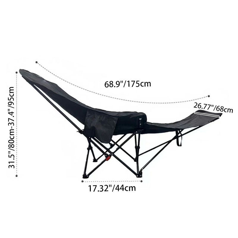 Foldbar campingstol med fodstøtte og stålstel – produktbillede 5